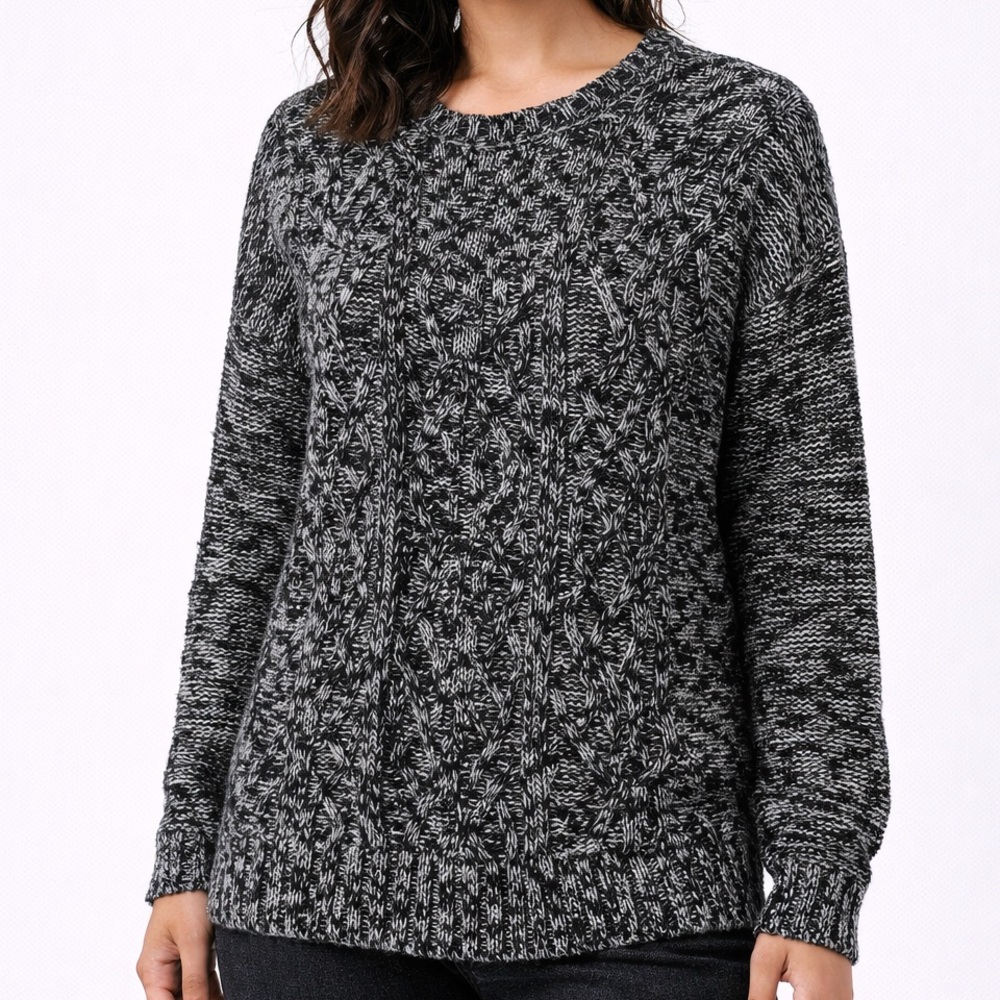 Mossimo Supply Co. Black and White Crew Neck Sweater